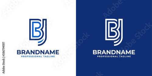 Letter BJ Line Monogram Logo, suitable for any business with BJ or JB initials. photo