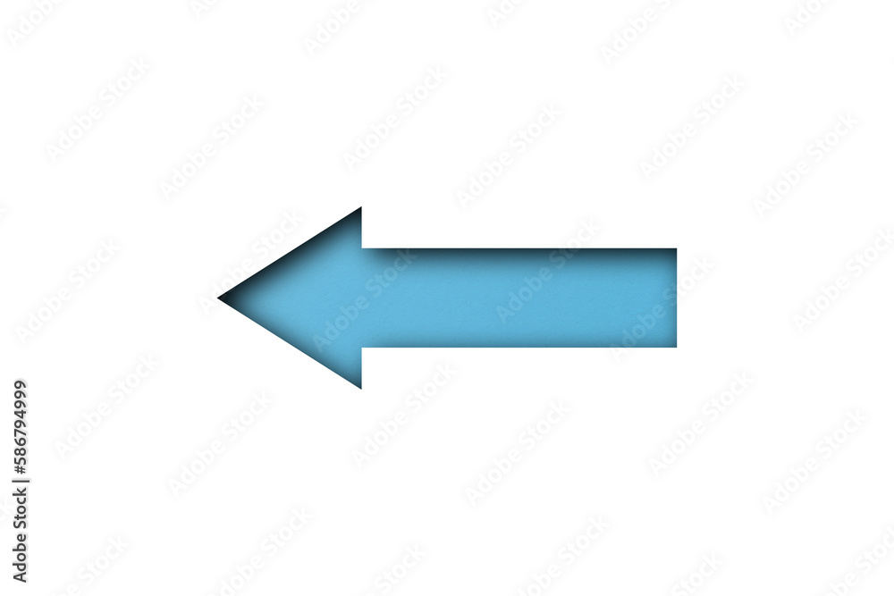 light blue paper arrow isolated on white paper background light blue paper arrow isolated on white paper background