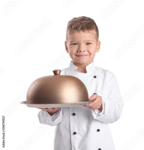 Cute little chef with cloch...