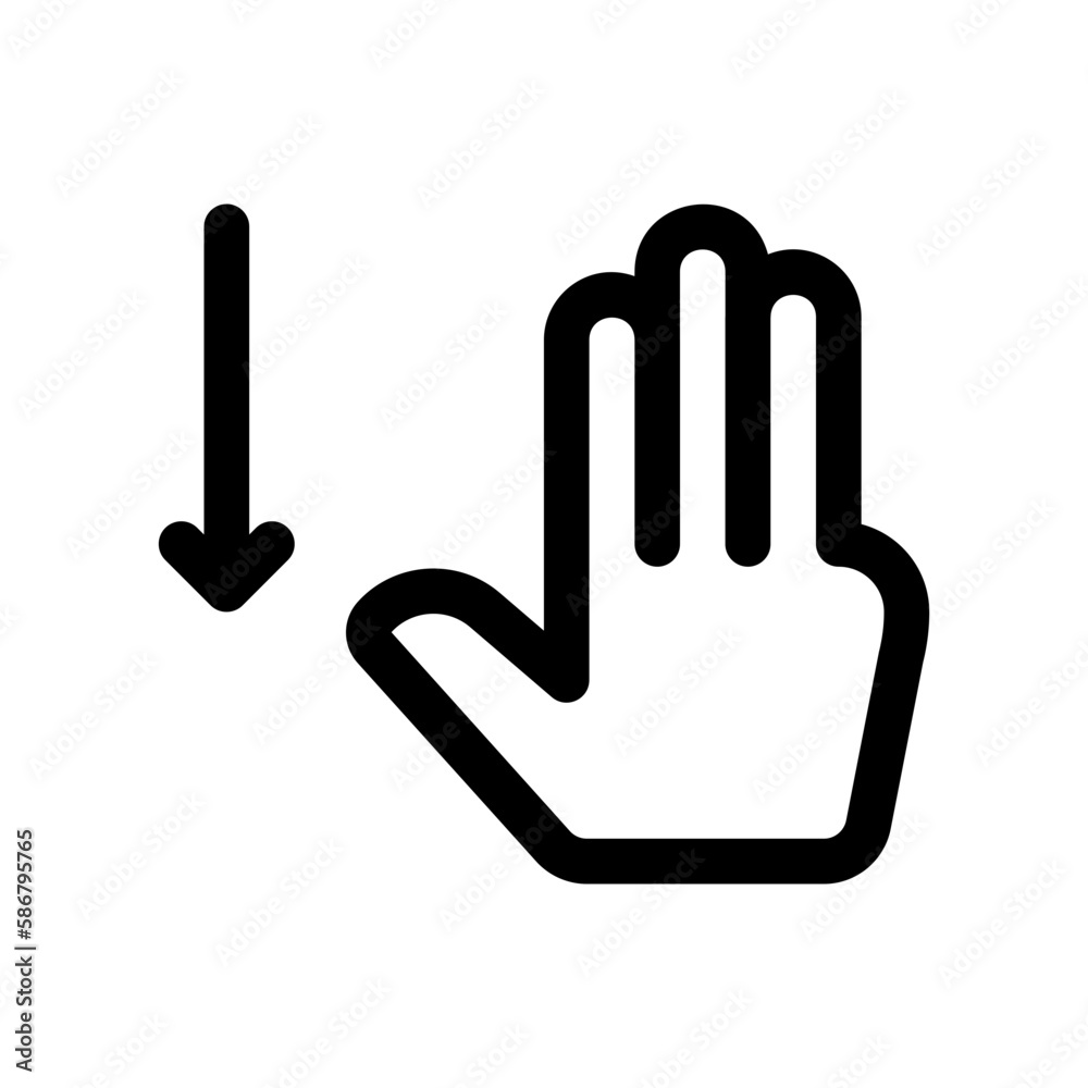 Editable three fingers swipe down vector icon. Part of a big icon set family. Perfect for web and app interfaces, presentations, infographics, etc Editable three fingers swipe down vector icon. Part of a big icon set family. Perfect for web and app interfaces, presentations, infographics, etc