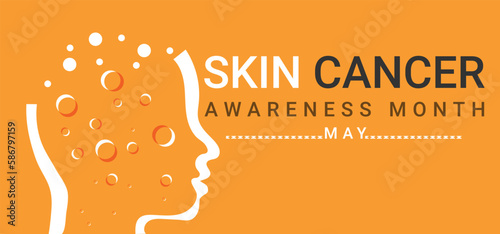 Skin cancer awareness month may. template  background, banner, card, poster. vector illustration.