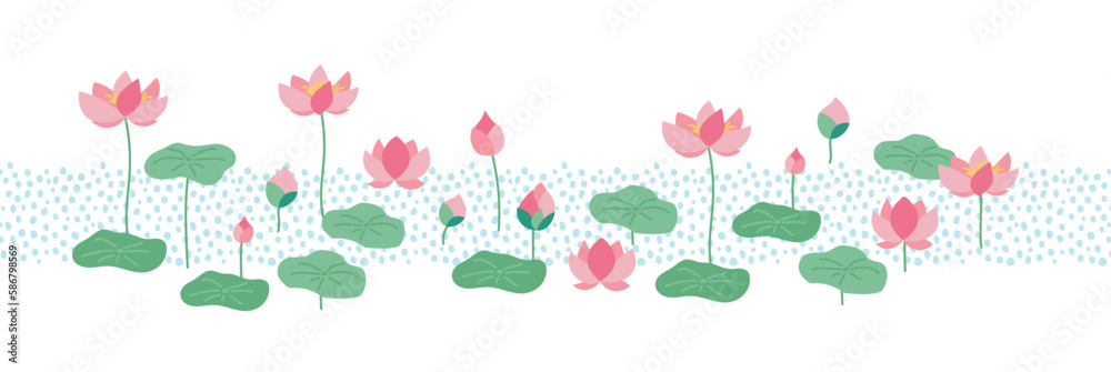 Fototapeta premium lotus illustration vector for cute design element banner
