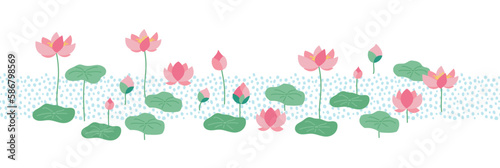 lotus illustration vector for cute design element banner 