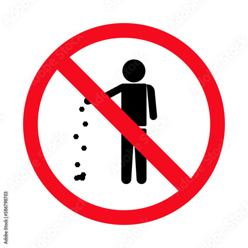 Keep Clean Silhouette Sign. Allowed Throw Rubbish,