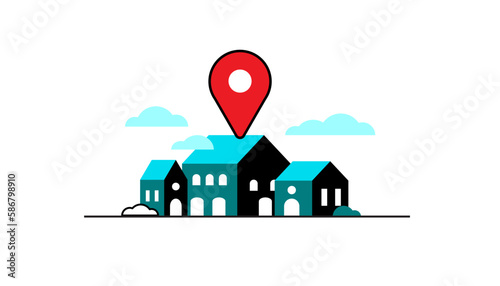 city icon, location, shipping icon for website and presentation