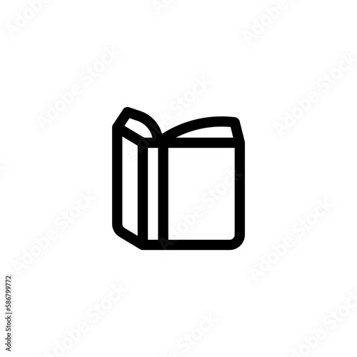 Book open e-book outline style icon and illustration - vector
