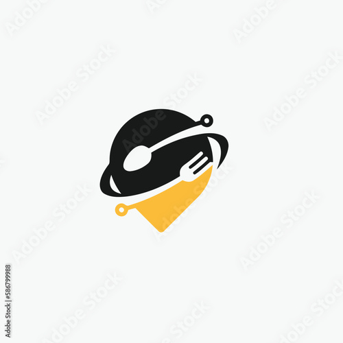 creative Food Truck Logo. Vector food delivery flat icons. Food delivery app.