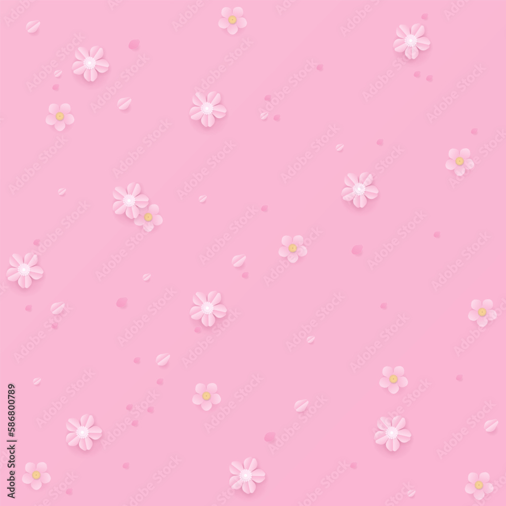 Cherry blossom and petal pattern