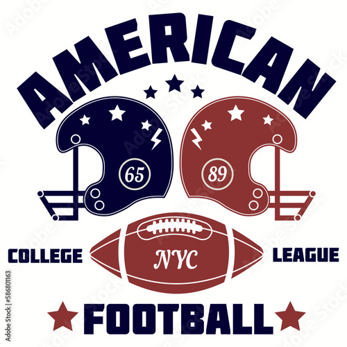 American football graphic, college vector graphic for fashion and printing