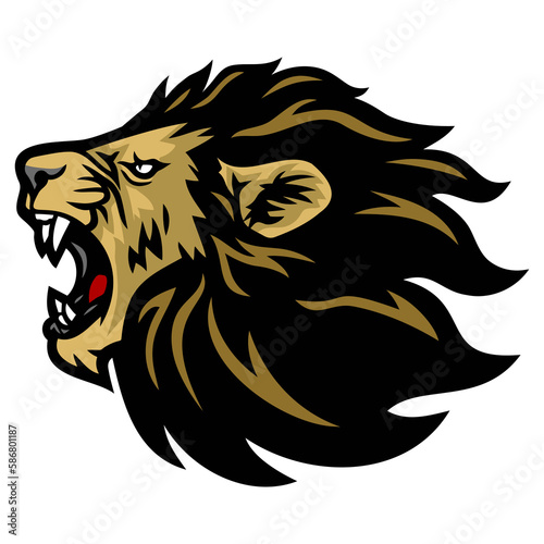Lion Roar Logo Design Sports Mascot Template