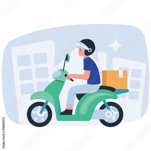 Delivering Goods Package Delivery 2D Color Illustrations