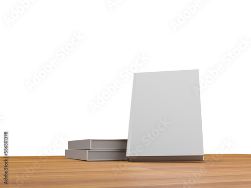 3d rendering of book with transparent background and wooden texture floor, png file © Surya