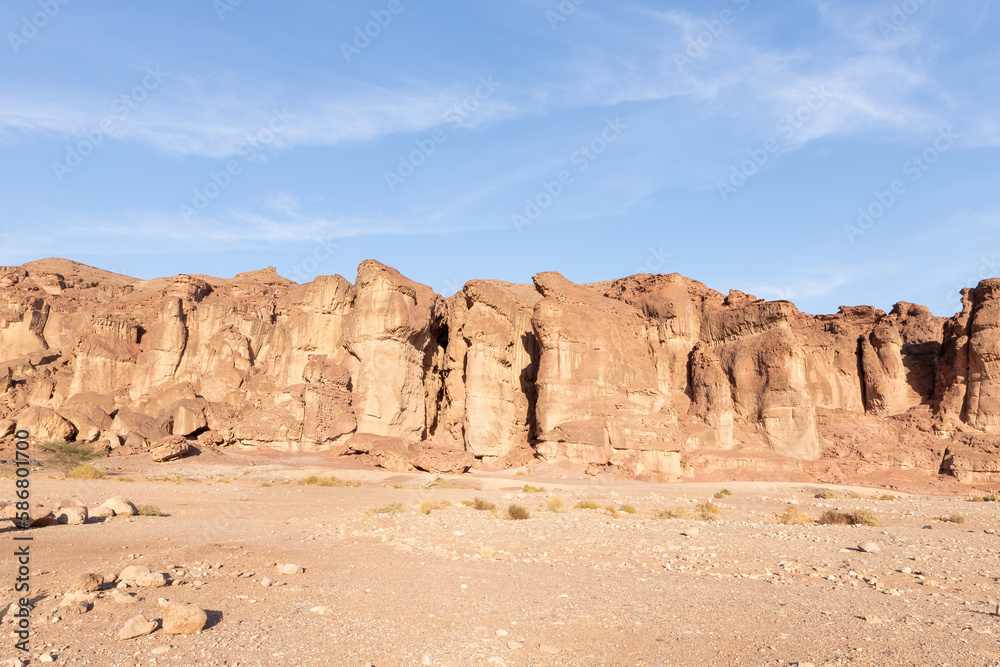 Famous  Pillars of King Solomon in the national park Timna, near the city of Eilat, in southern Israel