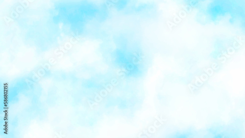 Beautiful views of blue sky, white clouds arranged randomly. Vector illustrator