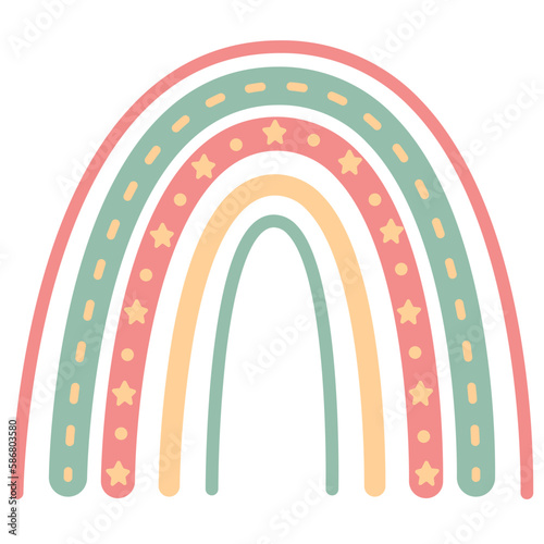 Rainbow Boho Shape illustration for decoration Web Design, Poster, Brochure, Printing, Advertisement, etc.
