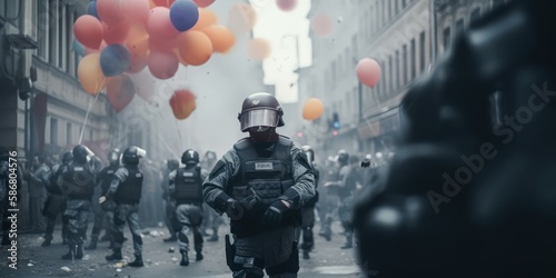 Anti terrorism day concept, Stop the terrorist incident with counter terrorism team. Generative Ai