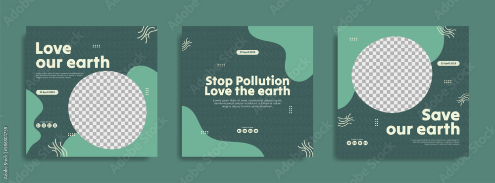 World earth Day social media post template design World earth Day social media post template design