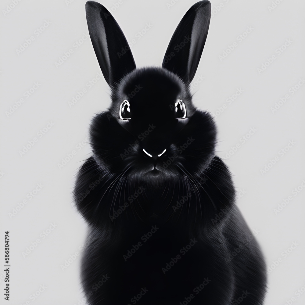 Obraz premium 검정 토끼,Generative AI,생성형,인공지능