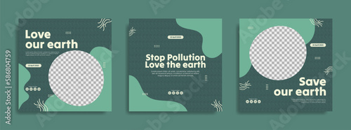 World earth Day social media post template design