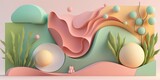 Beautiful abstract 3D design in soft pastel colors, perfect for backgrounds and decorations