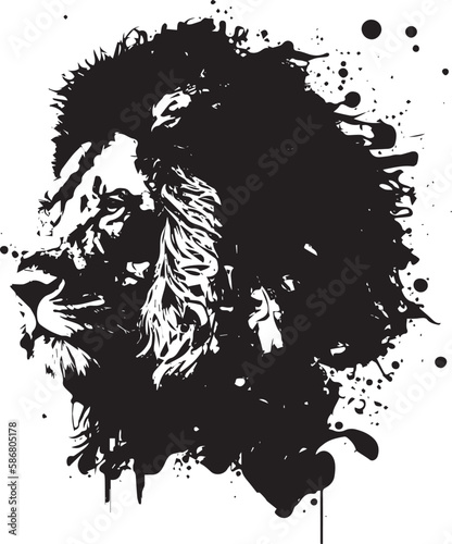 Water Color Dynamic Lion, Big Cat, Feline, Jungle, King, Logo, Geometric, Splatter, Paint, Water Color, Acrylic
