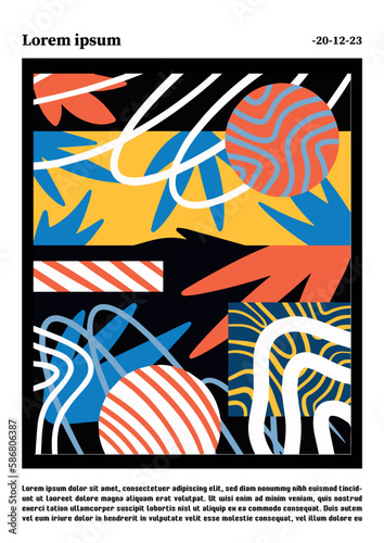 Abstract Geomatric Maximalism art Design Poster and Web