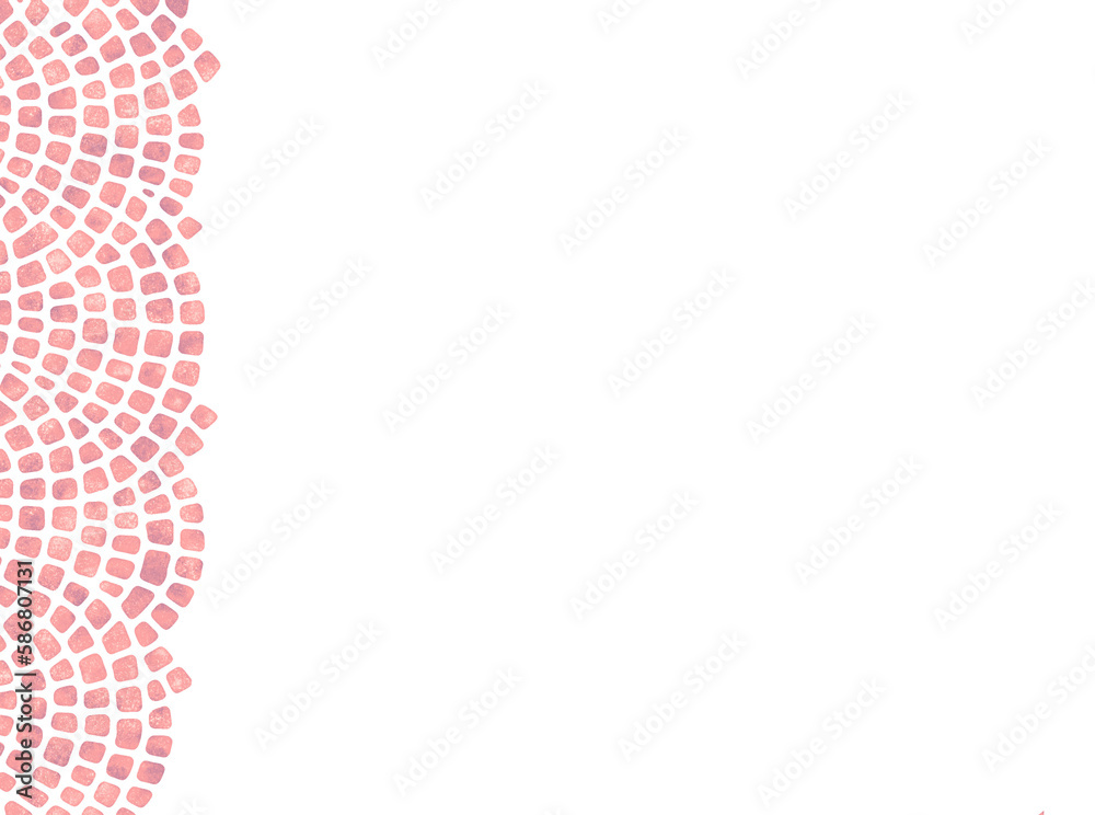 Obraz premium 桜色の円形タイルフレーム、背景