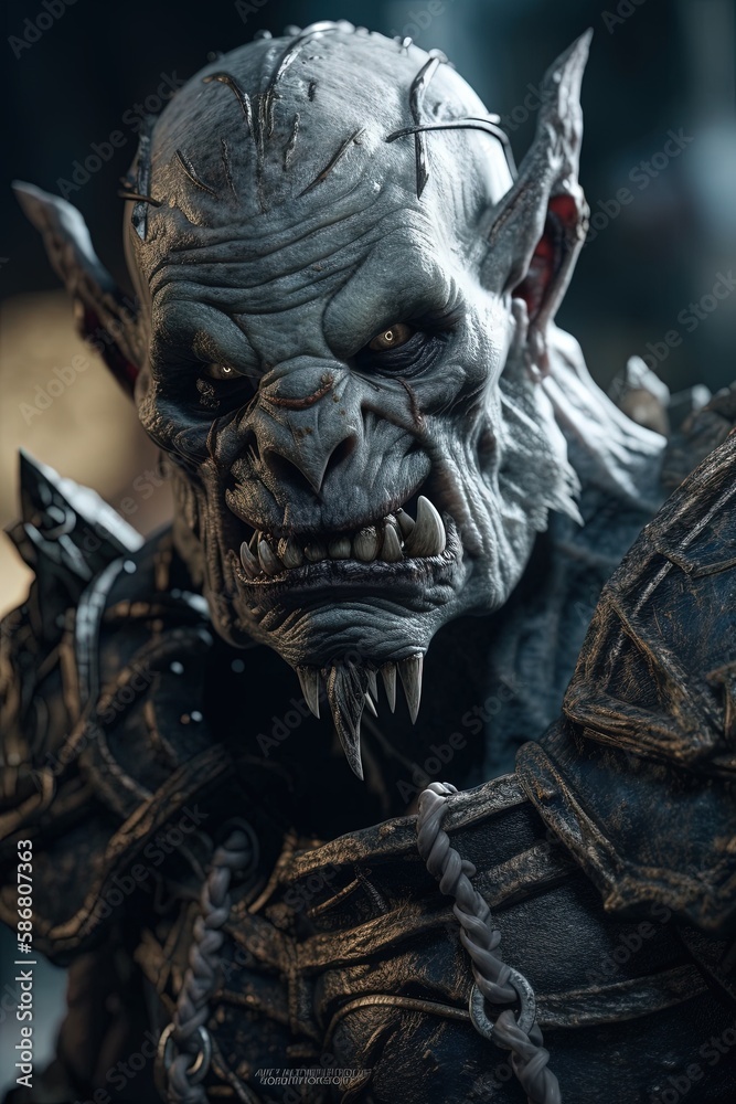 scary orcs warrior with sharp fangs, Generative AI scary orcs warrior with sharp fangs, Generative AI
