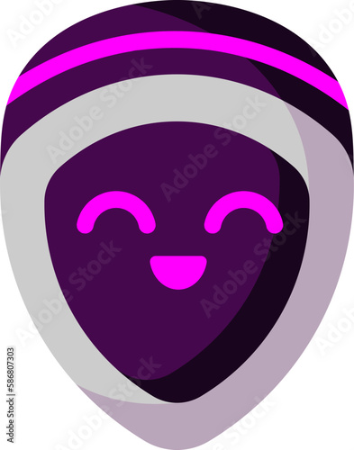 Cute AI Robot Head Vector Illustration