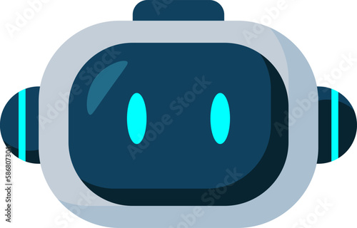 Cute AI Robot Head Vector Illustration
