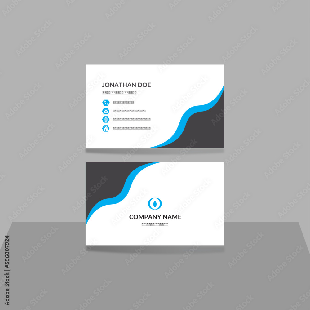 Black and Blue clean Business card. Black and Blue clean Business card.