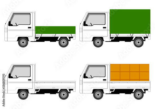 いろんな小型トラックのイラスト