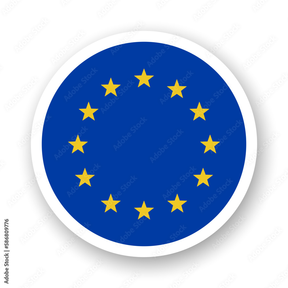 Flag of Eurounion flat icon. Round vector element with shadow underneath. Best for mobile apps, UI and web design. Flag of Eurounion flat icon. Round vector element with shadow underneath. Best for mobile apps, UI and web design.