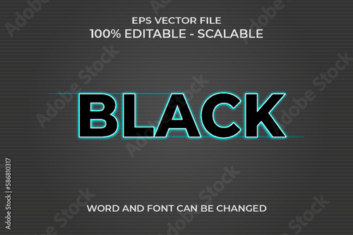 Editable 3d Realistic Black Text Effect 