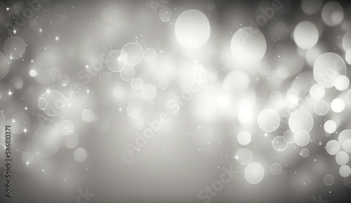 White lights background texture abstract Christmas decoration. Winter sparkle silver bokeh, 3d rendering of Generative Ai.