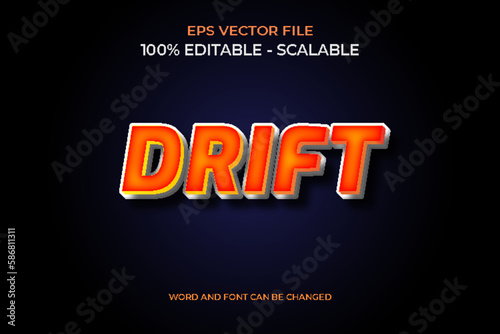 Editable 3d Realistic Drift Text Effect 