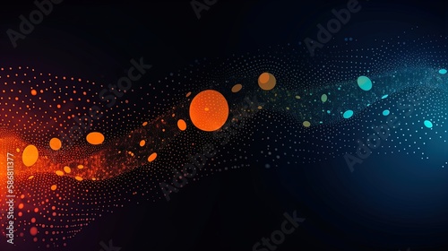 Blue orange Gradient Digital Polygons: A Network Grid Fusion background wallpaper in 8K created with generative ai technology