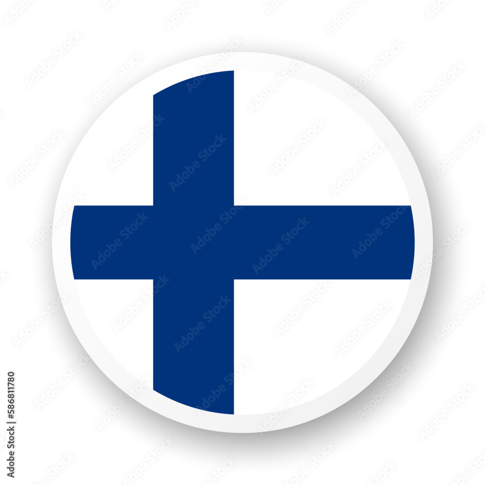 Flag of Finland flat icon. Round vector element with shadow underneath. Best for mobile apps, UI and web design. Flag of Finland flat icon. Round vector element with shadow underneath. Best for mobile apps, UI and web design.