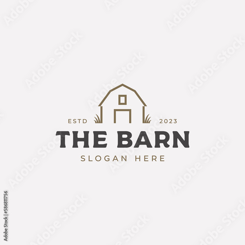 Minimalist barn logo design template