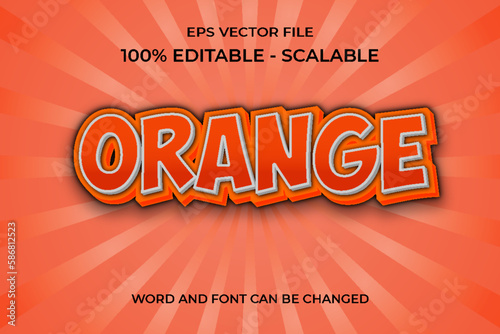 Editable 3d Realistic Orange Text Effect