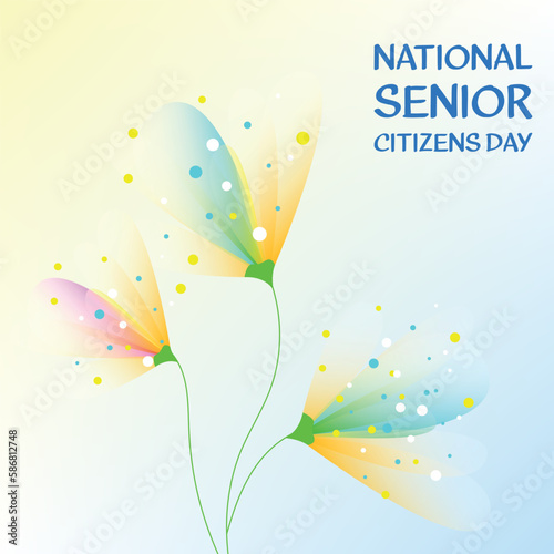 national senior citizens day. Design suitable for greeting card poster and banner