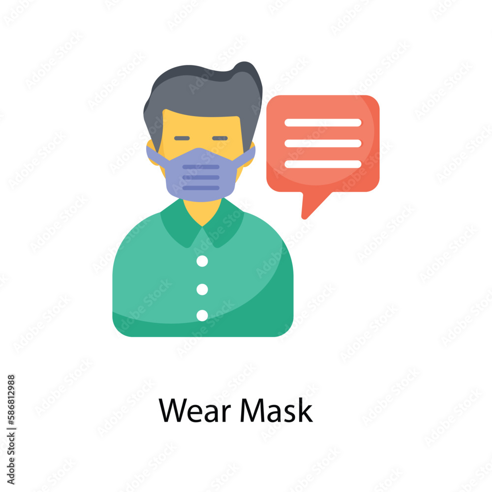 Wear Mask Vector Flat Icons. Simple stock illustration stock Wear Mask Vector Flat Icons. Simple stock illustration stock