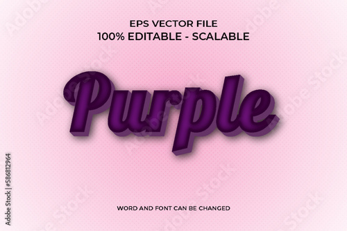 Editable 3d Realistic Purple Text Effect