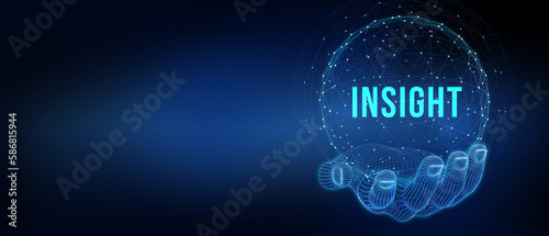 INSIGHT inscription, successful business concept. Business, Technology, Internet and network concept. 3d illustration