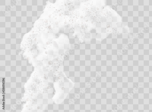 Stampa su tela Beer foam isolated on transparent background