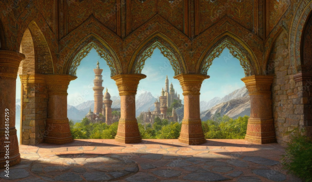 ai generated interior of an ancient castle ai generated interior of an ancient castle