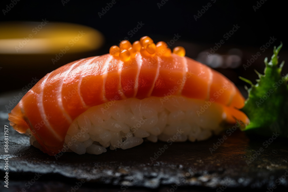 Close-up finest of Ankimo, sushi. Ai generated. Close-up finest of Ankimo, sushi. Ai generated.