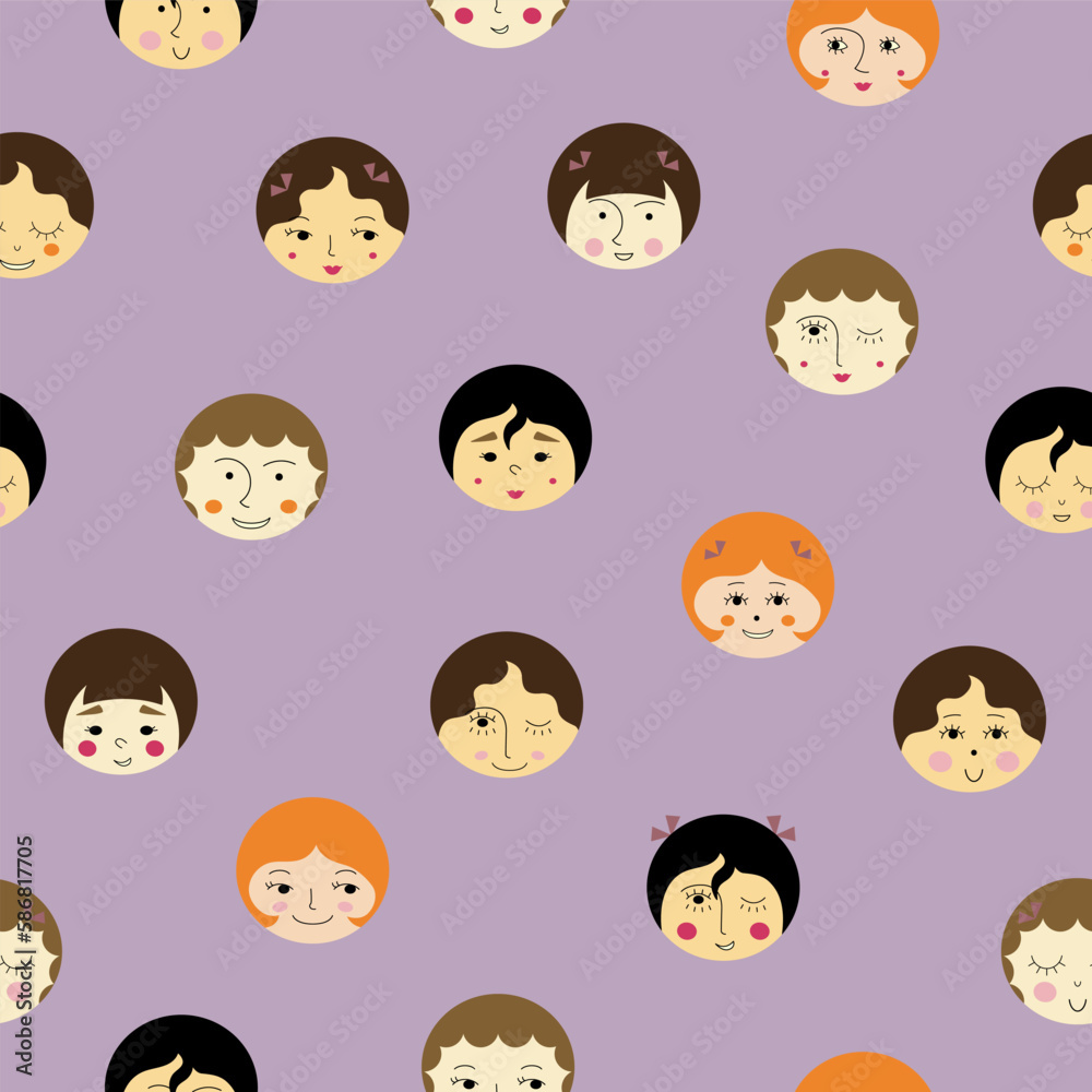 Feminine look, abstract personage, mascot design, funny face, cute icon. Feminine look, abstract personage, mascot design, funny face, cute icon.