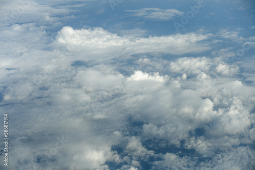 Fototapeta Naklejka Na Ścianę i Meble -  Fluffy white clouds on the blue sky