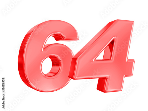 64 Red Number 